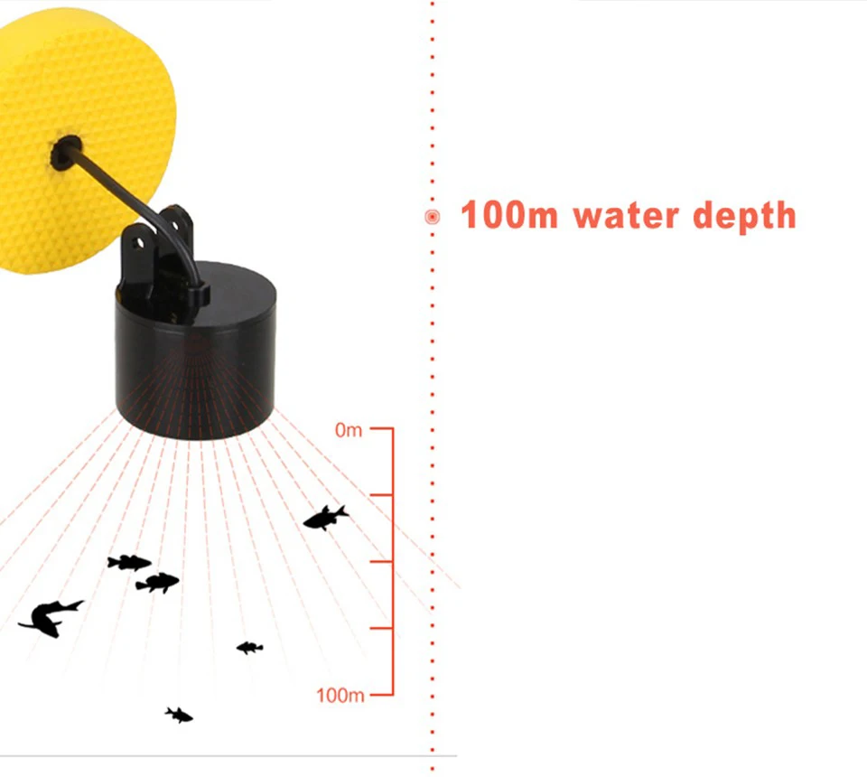 sonar 0.7-100 m fishfinder para a profundidade