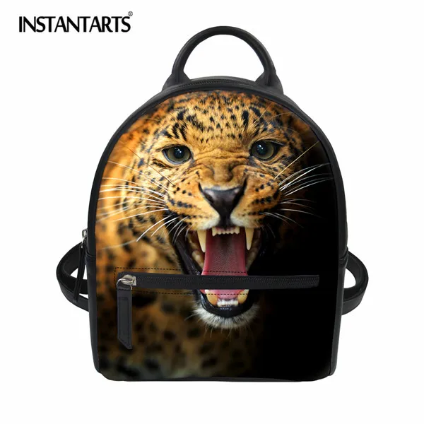 INSTANTARTS Fashion Travel Small Backpack Animal Tiger Print Women