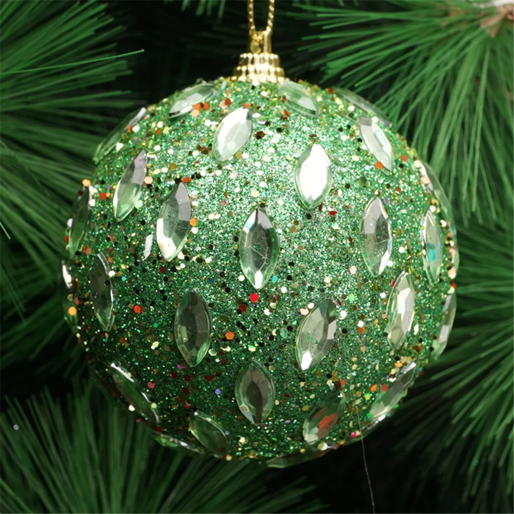 Модный Рождественский Костюм блестящие шары со стразами орнамент с рождественской елкой украшения(8 см), горячая Распродажа