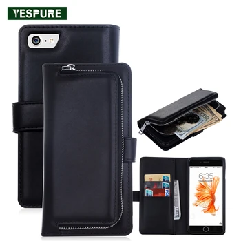 

YESPURE fashion luxury phone case leather wallet cellphone covers for Iphone 7 Antigravity protector pantalla celular Black
