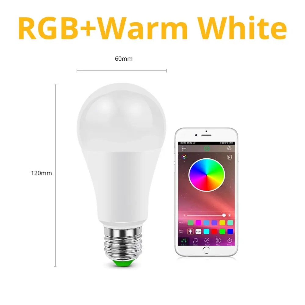 Ampoule светодиодный ночник E27 беспроводной Bluetooth RGBW RGBWW умный свет ночник RGB светодиодный свет затемнения ночное освещение - Испускаемый цвет: RGBWW Bluetooth