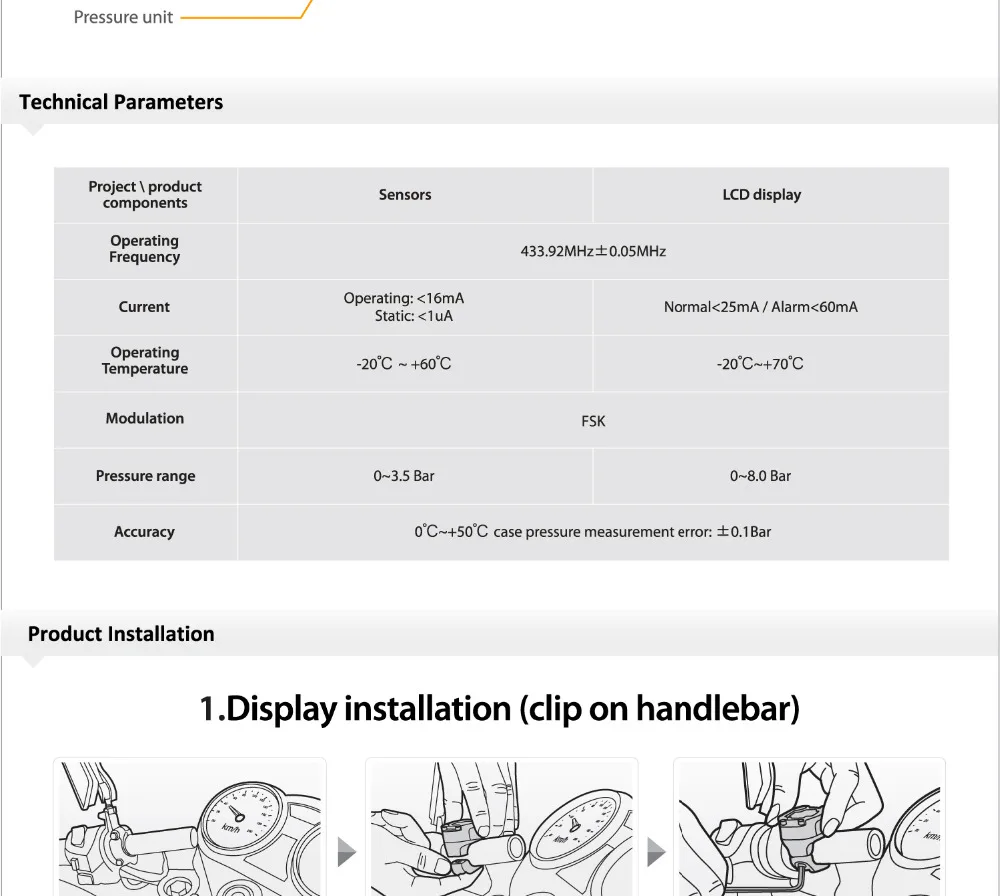 Steelmate ET-900AE DIY мотоцикл TPMS монитор давления в шинах мотоциклетная сигнализация с внешним датчиком беспроводной ЖК-дисплей