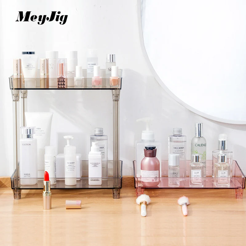 Double Detachable Shelf Desktop Transparent Cosmetic Storage Rack