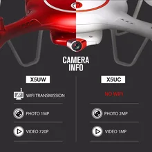 SYMA X5UW & X5UC FPV RC Drone With 720P WiFi 2MP HD Camera 2.4G 4CH 6Axis Quadcopter Helicopter Height Hold One Key Land Dron
