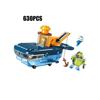 

Cartoon Octonaut GUP-C vehicle bricks Blue whale rescue submarine building block Tweak Barnacles Shellington Kwazii figures toys