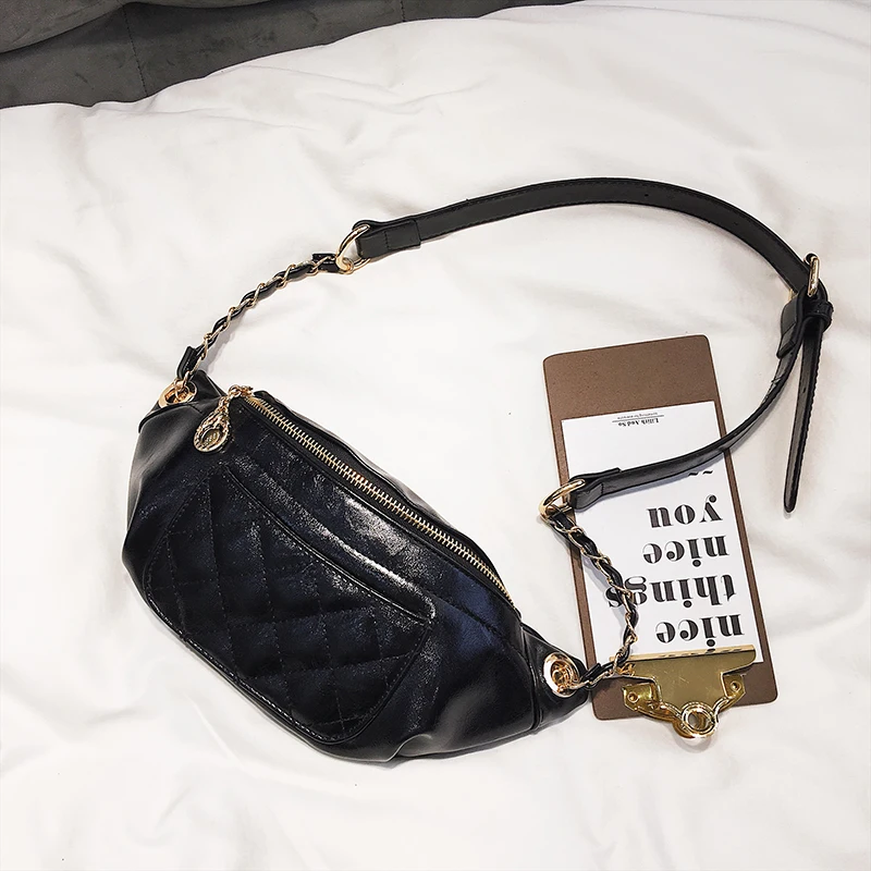 Janespri Fashion Waist Bag Women Fanny Waist Packs High Quality Quilted Belt Bag PU Leather Ladies Handbag Crossbody Chest Bag (28)