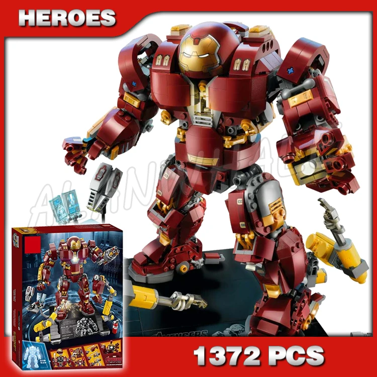 1372 шт. супер-героев роботы Hulk Buster Lutron Edition Mech 10833 строительные блоки игрушки кубики