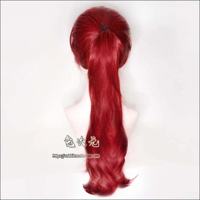 Anime Persona 5 P5R Yoshizawa Kasumi Cosplay Wigs Long Red Ponytail Heat Resistant Synthetic Hair Wig+ Wig Cap