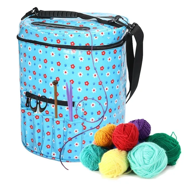 Yarn Storage Bag Organizer with Divider for Crocheting & Knitting