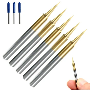 

5pcs 0.1mm 15 Degree Flat Bottom PCB Engraving Bit CNC Router Tool Set