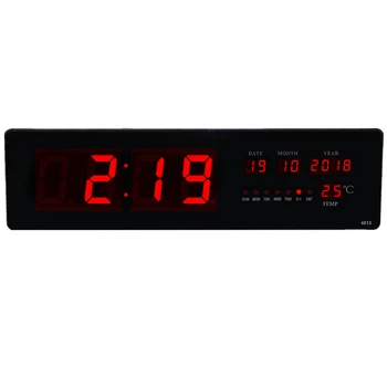 

Plugin LED digital calendar large digital thermometer clock Livingroom Luminous LED wall clock Built-in battery memory clock