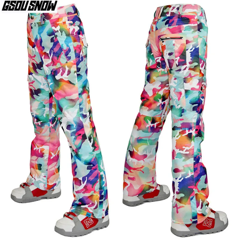 GSOU SNOW Brand Ski Pants Women Skiing Snowboarding Pants Camo Winter Waterproof Snow Snowboard Trousers Outdoor Sport Clothes GSOU SNOW Brand Ski Pants Women Skiing Snowboarding Pants Camo Winter Waterproof Snow Snowboard Trousers Outdoor Sport Clothes