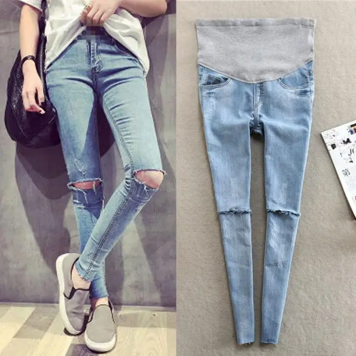 Джинсы для беременных женщин на весну и осень, джинсовые штаны для беременных, брюки для кормящих, NSV775