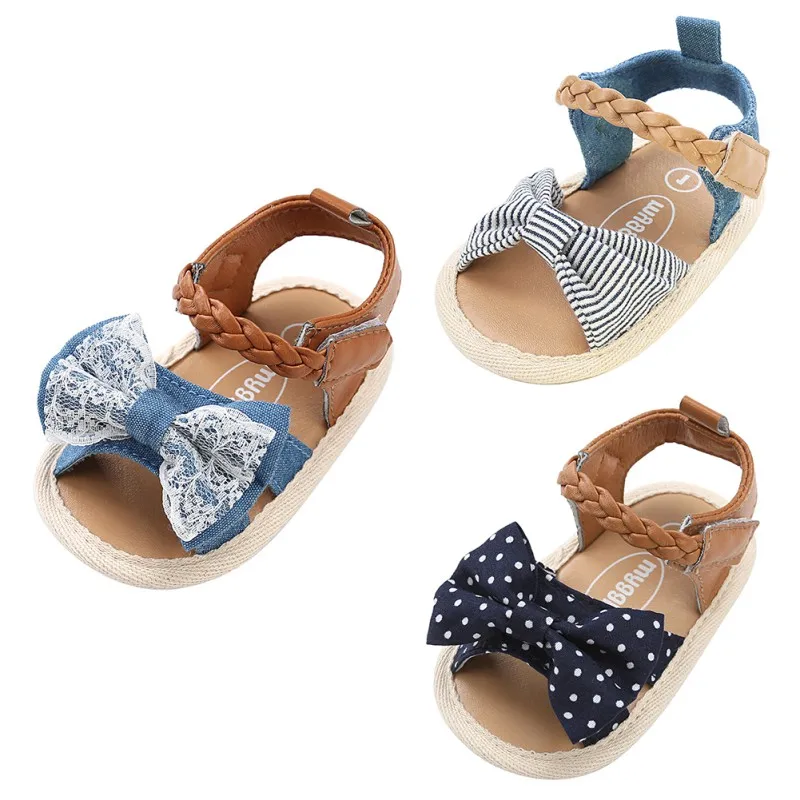 

20180-18M 2018 Summer First Walkers Baby Girls Casual Shoes Newborn Kids Canvas Bow-knot Toddler Shoes New Fashion