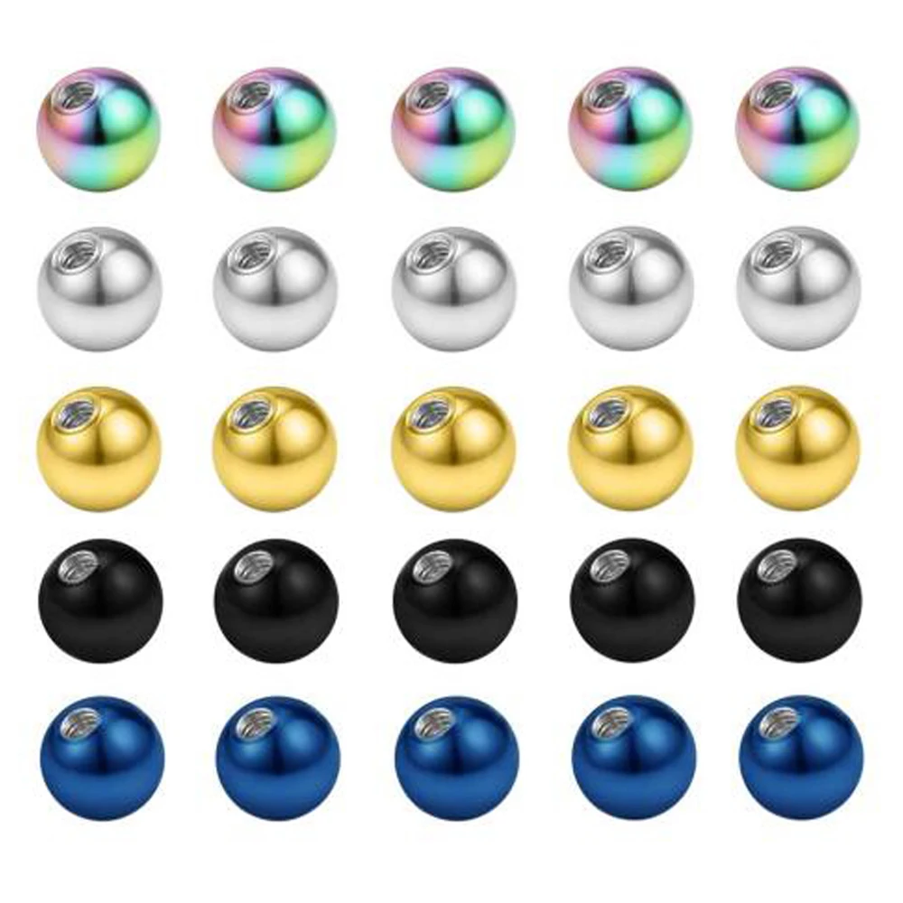10 Pieces Mix Colors Stainless Steel Replacement Balls Body Jewelry Piercing Barbell Parts 16G 14G Ball Top Bead Accessory - Image 3