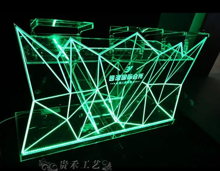 GH-C019 New Design Led Bar Counter/ illuminated Table/ Led illuminated Furniture Transparent Acrylic L150* W55*H120cm