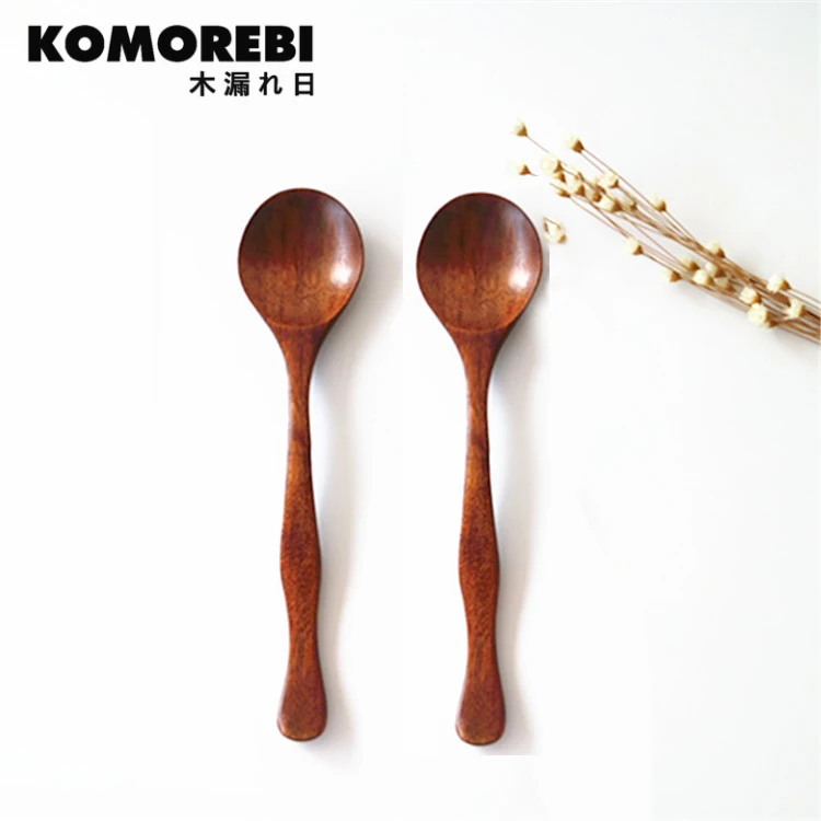 KOMOREBI Natural Wood Japan Korea Ramen Long Handled Soup Wooden honey