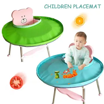 

Children Dining Chair Bib Solid Color Placemat Eco-friendly Fabric Baby Dining Tray Anti-clothing Stains Baby Bib