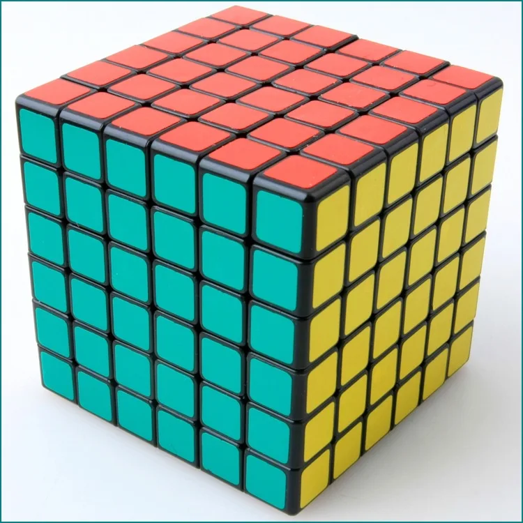 6x6x6 куб, высокоскоростная головоломка, волшебный 6-слойный Профессиональный 67 см 6х6 обучающие и развивающие игрушки в подарок - Цвет: black