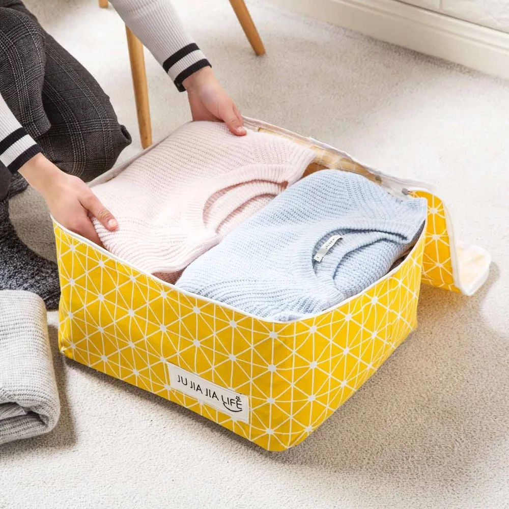 Холщовые мешки для хранения Портативная сумка для хранения одежды складной шкаф Органайзер для подушки одеяло домашнее пыленепроницаемое Органайзер Сумка