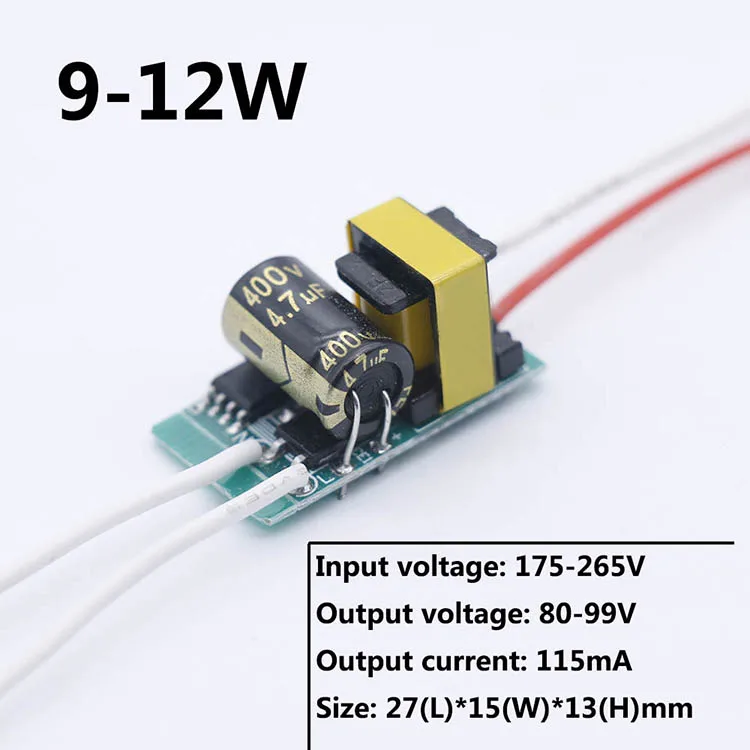Светодиодный неизолированный драйвер 5 Вт-40 Вт 115mA220mA 20-182 в Светодиодный источник питания AC175-265V светодиодный трансформатор для светодиодный лампы Blub - Цвет: 9-12W  115mA