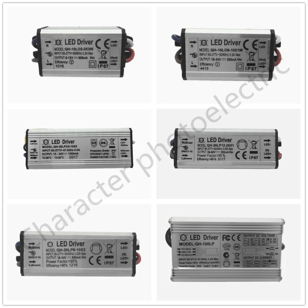 

IP67 Waterproof AC85-265V 1-2x3w 2-4x3w 6-10x3w 10-18x3w 18-30x3w LED Driver Transformer For Ceiling Light Power Supply