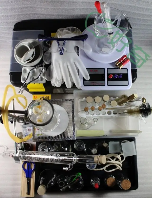 Лабораторное Оборудование Набор инструментов химический эксперимент набор инструментов, стеклянная посуда трубы, колба, реагент дети Домашняя лаборатория