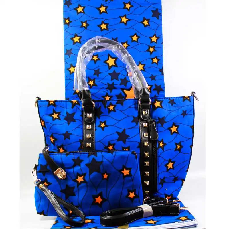 3 pc BLAUW STER Nieuwe mode afrikaanse wax tassen sets met 6 yards Ankara wax prints stof 100% katoen wax stof voor jurk 3 pc BLAUW STER Nieuwe mode afrikaanse wax tassen sets met 6 yards Ankara wax prints stof 100% katoen wax stof voor jurk