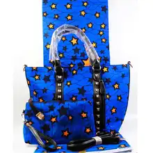 3 шт синяя звезда новые модные Африканские Восковые сумки комплекты