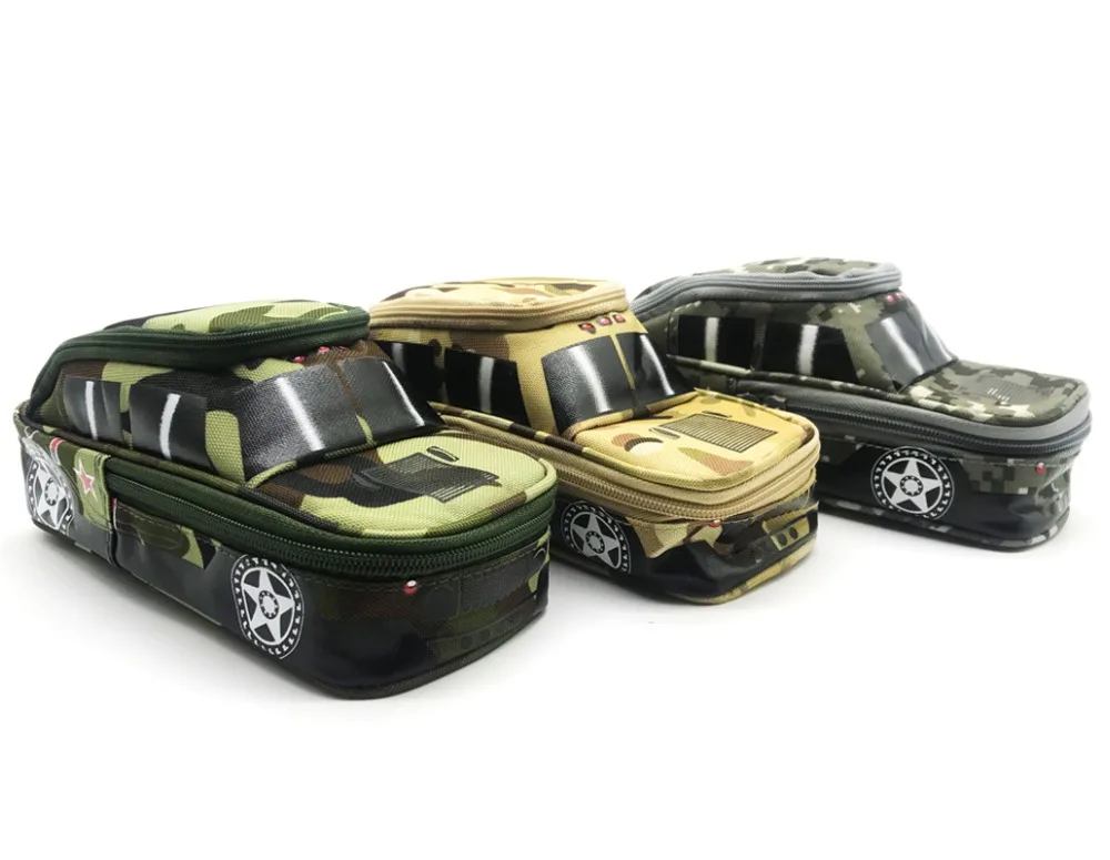 

Portable Oxford Camouflage boy Car pouch Style large Pencil Case vehicle Bag Pen Holder School Supply with Combination Lock