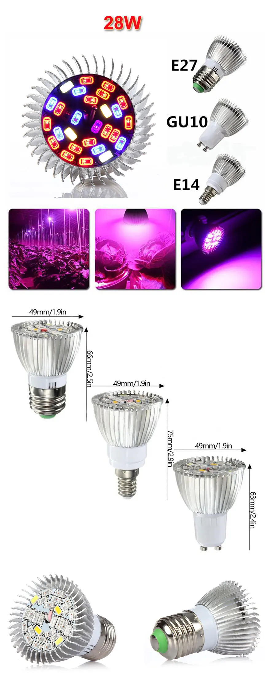 />LED Pflanzenlampe E14 PREMIUM 80 LED/'s 18W Anzucht med PflanzenLeuchten Hanf