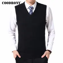 COODRONY Pullover Männer Kleidung 2020 Herbst Winter Warme Kaschmir Wolle Pull Homme Klassische Casual V-ausschnitt Sleeveless Weste Pullover 126