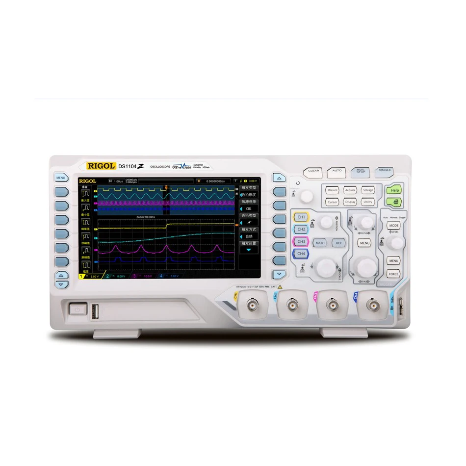 

RIGOL DS1104Z Digital Oscilloscopes 4 Channels Oscilloscope 1G Sa/s Real-time Sample Rate Osciloscopio Portatil 7 In" WVGA TFT