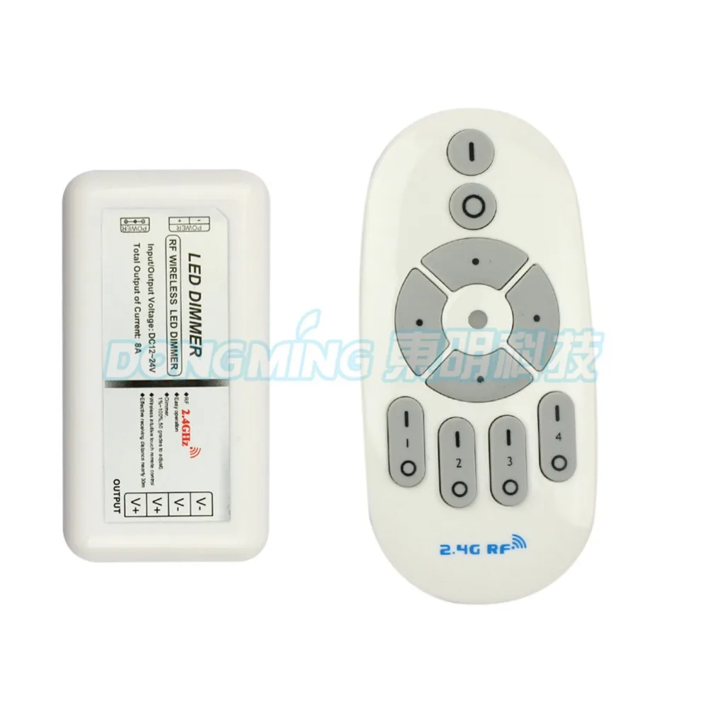 

2.4G LED Dimmer 12V/24V 8A RF Wireless controller 2.4G rgb Remote controller 192Watt for LED RGB Strip, Free Shipping