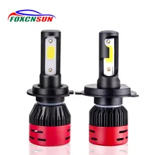 FOXCNSUN Car Headlight H4 Hi/Lo Beam LED H7 H1 H3 H8 H9 H11 9005 9006 HB3 HB4 72W 8000lm 6500K 4300k Auto Headlamp MINI COB CHIP