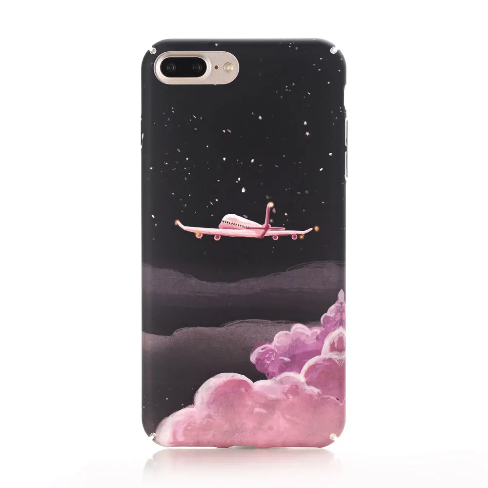 Boucho Fashion Case For iphone 7 8 plus Cute Candy Airplane Frosted Hard PC Cover Phone Cases 6 6S Plus Coque |