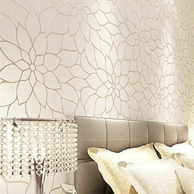 Gold Glitter Modern Wallpaper Flower Designs Textured 3d