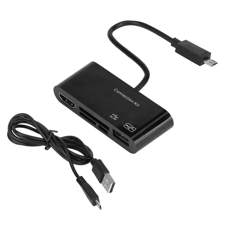 Микро USB к HDMI конвертер адаптер с OTG кард-ридер видео конвертер USB кабели для samsung galaxy S3/S4/S5/Note 2/Note 3