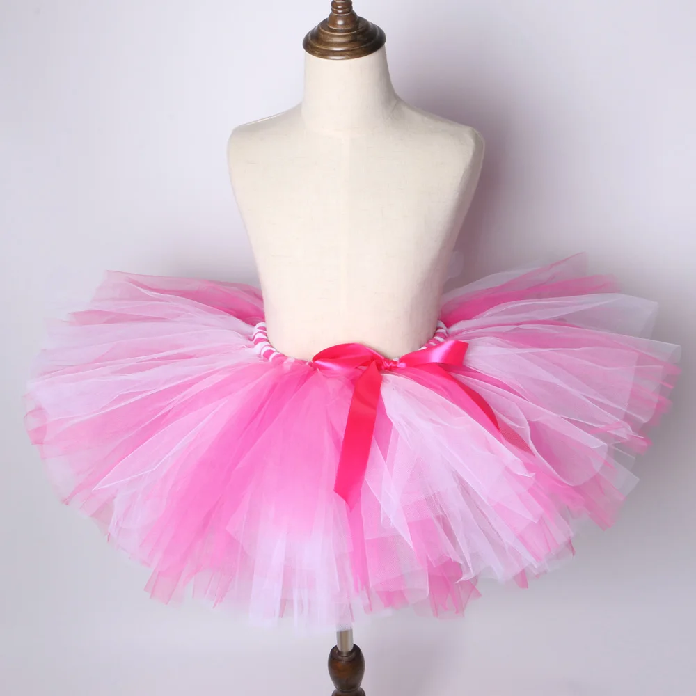 Girls Tutu Skirt - Hot Pink and Light Pink Fluffy Tulle Skirt for Girls, Baby Tutu for Kids Birthday Party, Children Dance Ballet Tutus image 3