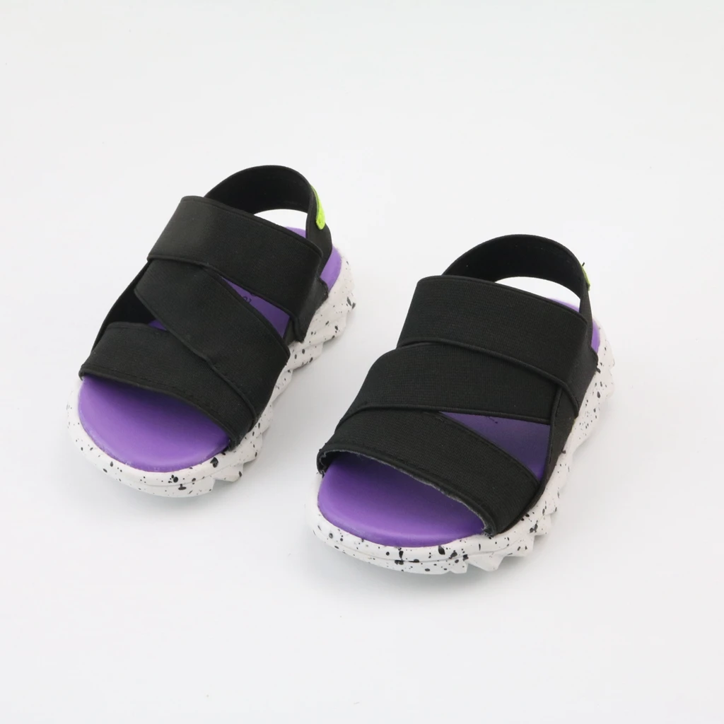 JUSTSL детские летние сандалии Детская Нескользящая детская обувь унисекс эластичные сандалии модные спортивные бархатные пляжные сандалии на плоской подошве для детей