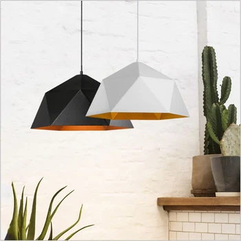 

Modern Minimalist Geometric Iron Pendant Lights Nordic Personality Lighting E27 Pendant Lights