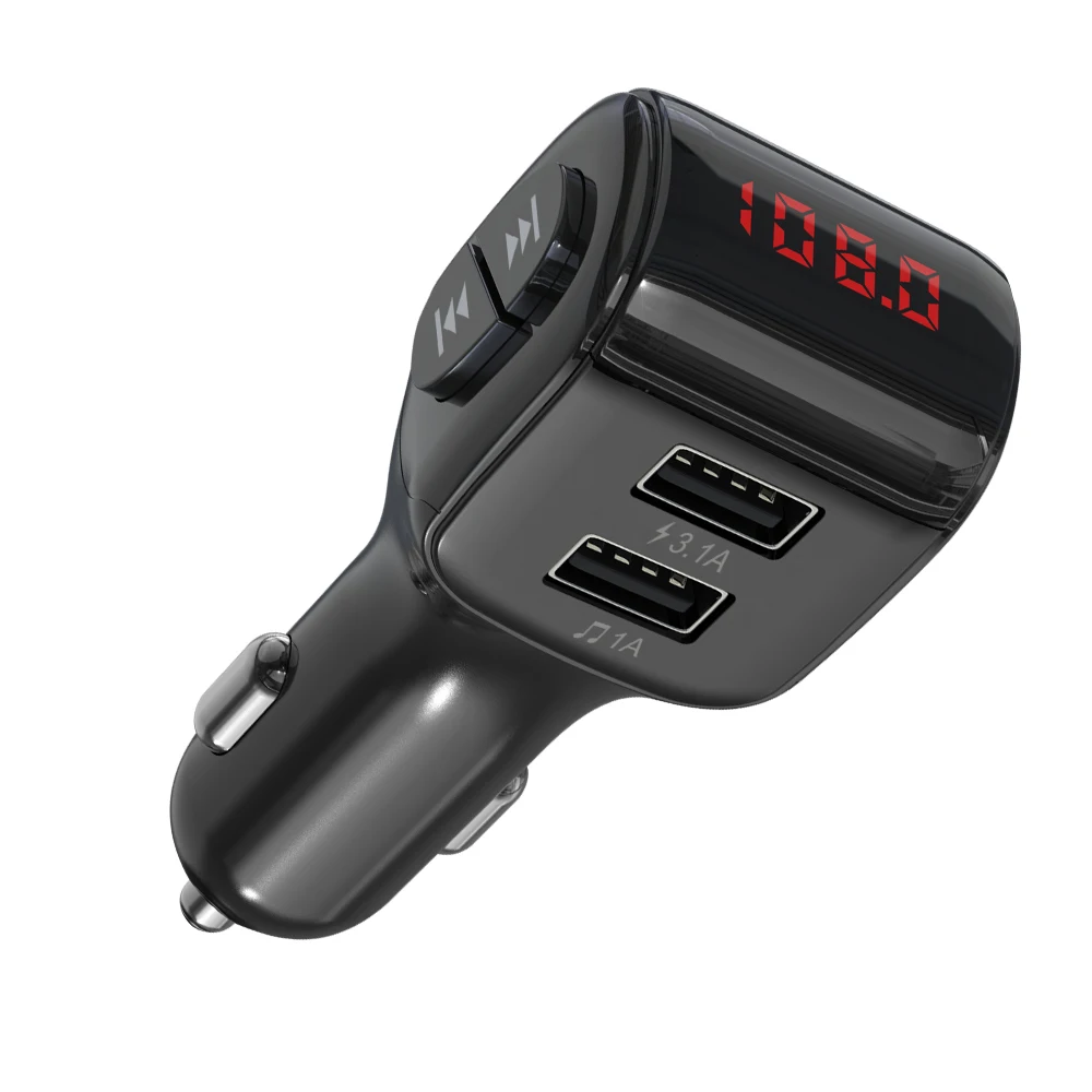 Беспроводной fm передатчик TiOODRE U disk с двумя usb портами автомобильное зарядное