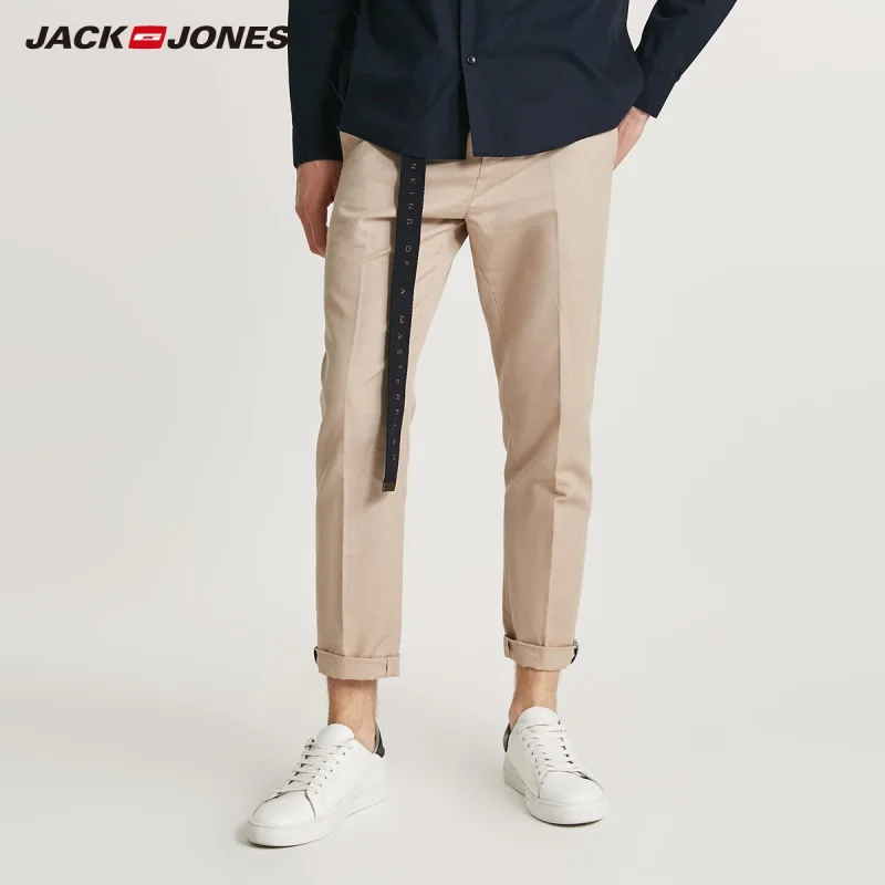 JackJones мужские хлопковые и льняные брюки свободного кроя мужская одежда 218314572 - Цвет: SILVER GRAY