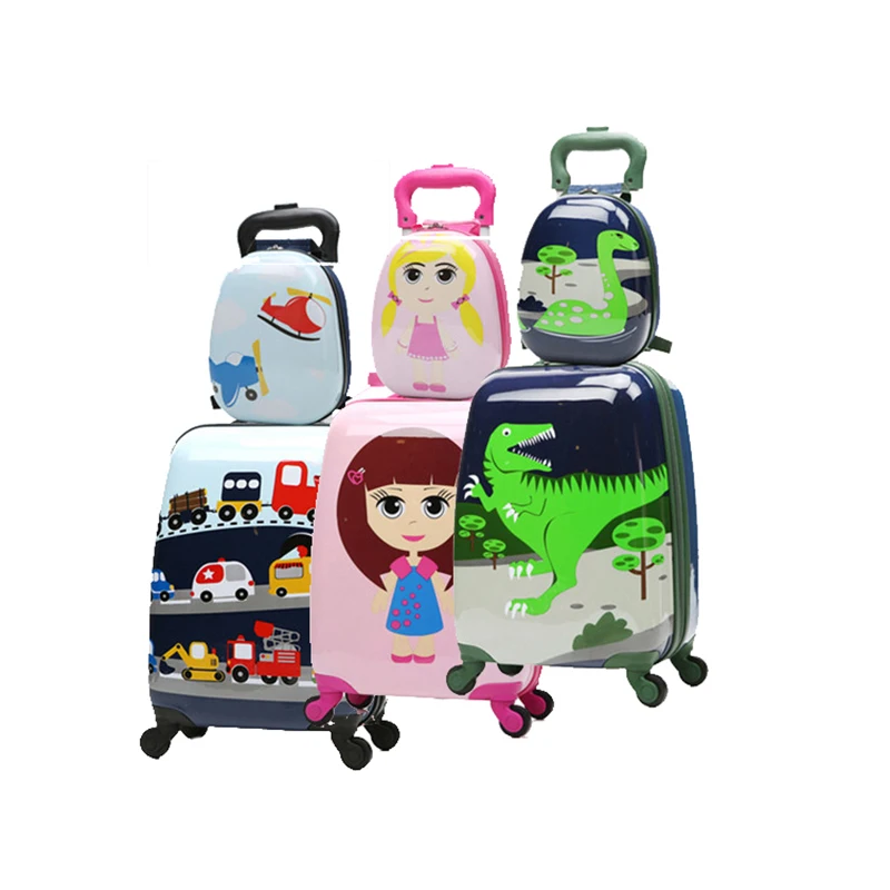 Cute Cartoon Children Rolling Luggage Set Spinner Suitcase Wheels