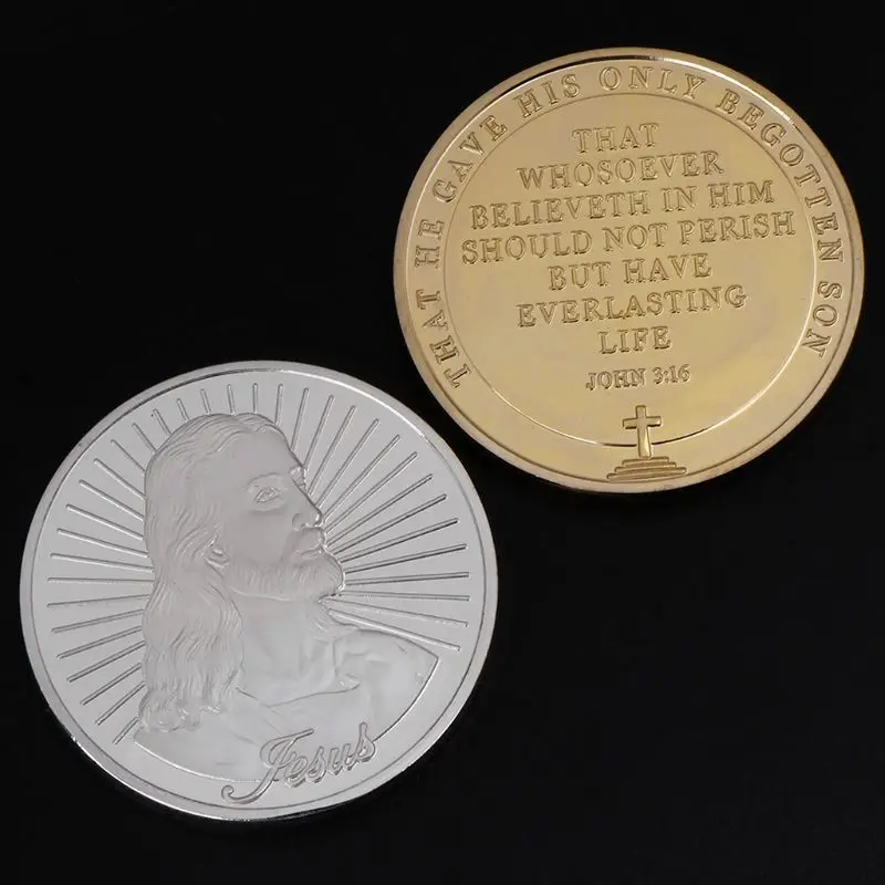 Памятная монета с надписью «Иисус», коллекция из серебра и золота, сувенир, художественные подарки, коллекционная рукоделие