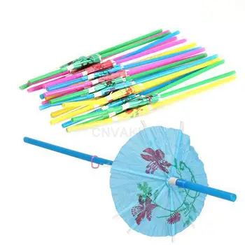 

Wholesale Plastic Straw Cocktail Parasols Umbrellas Drinks Picks Wedding Event Party Supplies Cocktail Decorations #RZX37