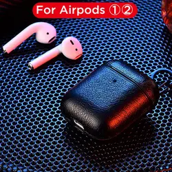 Роскошный кожаный чехол для Airpods ударопрочный наушник чехол для Apple Airpods 2 1 для Airpod чехол Чехол с крюком