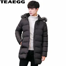 Teaegg плюс Размеры повседневные куртки Для мужчин Костюмы искусственной меховой воротник из толстого хлопка зимняя куртка человек пальто теплая верхняя одежда Для мужчин S Мужские парки al494