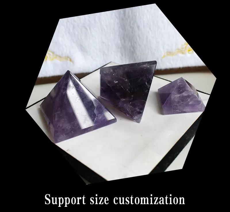 Красивый природный Аметист Кристалл порошок Пирамида ремесла Фиолетовый Кристалл полудрагоценные камни натуральный кварц орнамент для подарка