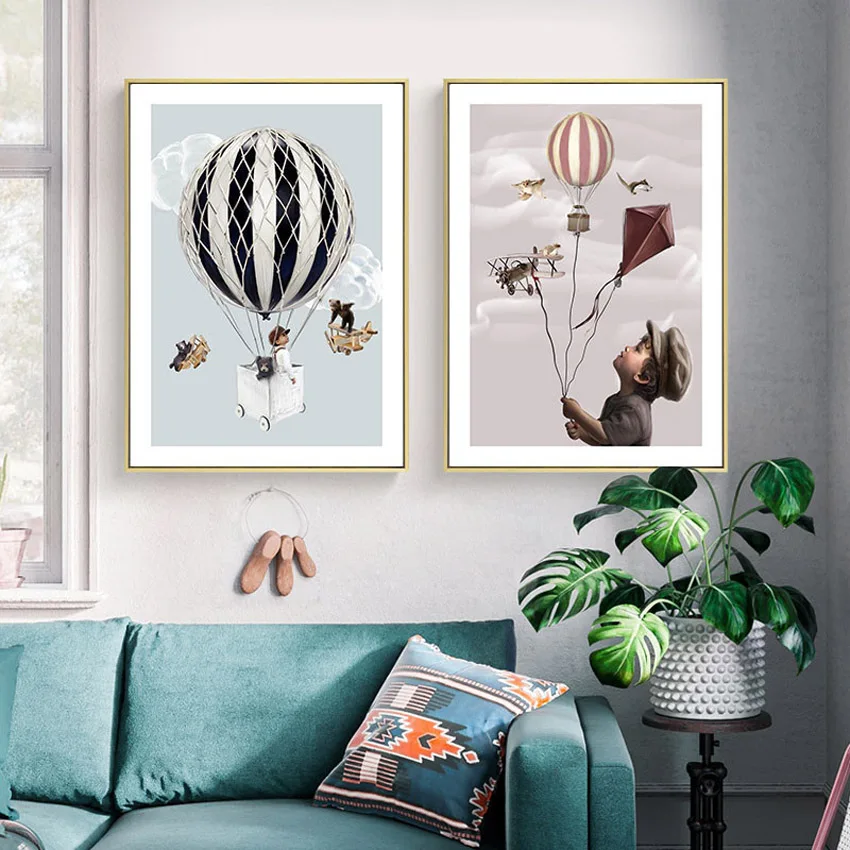 

Hot Air Balloon Canvas Painting Modern Posters Prints Wall Hanging Pictures Home Decorative Painting Art Living Room Unframed